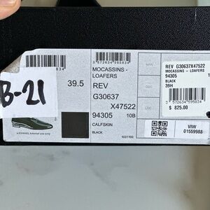 CHANEL Black Leather Moccasins